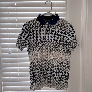 Houndstooth Printed Polo Shirt